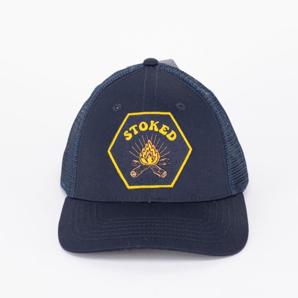 Sun + Stone Stoked Trucker Baseball Hat Navy One Size